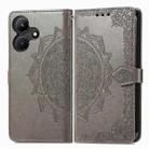 For Infinix Hot 30i Mandala Flower Embossed Leather Phone Case(Grey) - 1