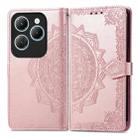 For Infinix Hot 40 4G Mandala Flower Embossed Leather Phone Case(Rose Gold) - 1