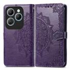 For Infinix Hot 40 4G Mandala Flower Embossed Leather Phone Case(Purple) - 1