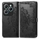 For Infinix Hot 40 4G Mandala Flower Embossed Leather Phone Case(Black) - 1