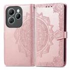 For Infinix Hot 40 Pro 4G Mandala Flower Embossed Leather Phone Case(Rose Gold) - 1