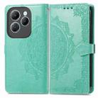 For Infinix Hot 40 Pro 4G Mandala Flower Embossed Leather Phone Case(Green) - 1