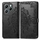 For Infinix Hot 40 Pro 4G Mandala Flower Embossed Leather Phone Case(Black) - 1