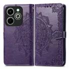 For Infinix Hot 40i Mandala Flower Embossed Leather Phone Case(Purple) - 1