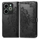 For Infinix Hot 40i Mandala Flower Embossed Leather Phone Case(Black) - 1