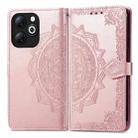 For Infinix Smart 8 Mandala Flower Embossed Leather Phone Case(Rose Gold) - 1