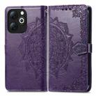 For Infinix Smart 8 Mandala Flower Embossed Leather Phone Case(Purple) - 1