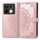 For Infinix Note 40 Pro 4G Mandala Flower Embossed Leather Phone Case(Rose Gold) - 1