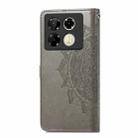 For Infinix Note 40 Pro 4G Mandala Flower Embossed Leather Phone Case(Grey) - 3