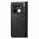 For Infinix Note 40 Pro 4G Mandala Flower Embossed Leather Phone Case(Black) - 3