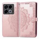 For Infinix Note 40 Mandala Flower Embossed Leather Phone Case(Rose Gold) - 1