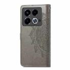 For Infinix Note 40 Mandala Flower Embossed Leather Phone Case(Grey) - 3