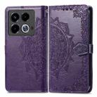 For Infinix Note 40 Mandala Flower Embossed Leather Phone Case(Purple) - 1