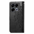 For Infinix Note 40 Mandala Flower Embossed Leather Phone Case(Black) - 3