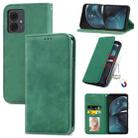 For Motorola Moto G14 Retro Skin Feel Magnetic Flip Leather Phone Case(Green) - 1