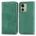 For Motorola Moto  Edge 40 Retro Skin Feel Magnetic Flip Leather Phone Case(Green) - 1