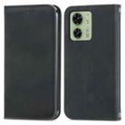 For Motorola Moto  Edge 40 Retro Skin Feel Magnetic Flip Leather Phone Case(Black) - 1