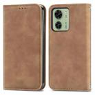 For Motorola Moto  Edge 40 Retro Skin Feel Magnetic Flip Leather Phone Case(Brown) - 1