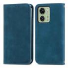 For Motorola Moto  Edge 40 Retro Skin Feel Magnetic Flip Leather Phone Case(Blue) - 1
