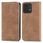 For Motorola Moto Edge 40 Neo Retro Skin Feel Magnetic Flip Leather Phone Case(Brown) - 1