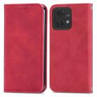 For Motorola Moto Edge 40 Neo Retro Skin Feel Magnetic Flip Leather Phone Case(Red) - 1