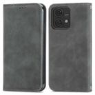 For Motorola Moto Edge 40 Neo Retro Skin Feel Magnetic Flip Leather Phone Case(Grey) - 1