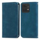 For Motorola Moto Edge 40 Neo Retro Skin Feel Magnetic Flip Leather Phone Case(Blue) - 1