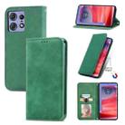 For Motorola Moto Edge 50 Pro Retro Skin Feel Magnetic Flip Leather Phone Case(Green) - 1