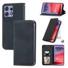 For Motorola Moto Edge 50 Pro Retro Skin Feel Magnetic Flip Leather Phone Case(Black) - 1