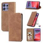 For Motorola Moto Edge 50 Pro Retro Skin Feel Magnetic Flip Leather Phone Case(Brown) - 1