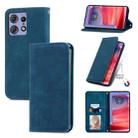 For Motorola Moto Edge 50 Pro Retro Skin Feel Magnetic Flip Leather Phone Case(Blue) - 1