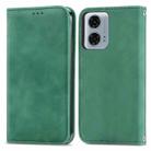 For Motorola Moto G24 Power Retro Skin Feel Magnetic Flip Leather Phone Case(Green) - 1