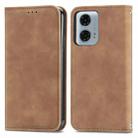 For Motorola Moto G24 Power Retro Skin Feel Magnetic Flip Leather Phone Case(Brown) - 1