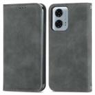 For Motorola Moto G24 Power Retro Skin Feel Magnetic Flip Leather Phone Case(Grey) - 1