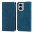 For Motorola Moto G24 Power Retro Skin Feel Magnetic Flip Leather Phone Case(Blue) - 1