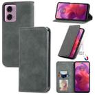 For Motorola Moto  G24 Retro Skin Feel Magnetic Flip Leather Phone Case(Grey) - 1