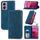 For Motorola Moto  G24 Retro Skin Feel Magnetic Flip Leather Phone Case(Blue) - 1