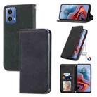 For Motorola  Moto G34 Retro Skin Feel Magnetic Flip Leather Phone Case(Black) - 1