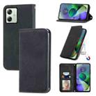 For Motorola Moto G54 5G Retro Skin Feel Magnetic Flip Leather Phone Case(Black) - 1