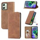 For Motorola Moto G54 5G Retro Skin Feel Magnetic Flip Leather Phone Case(Brown) - 1