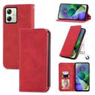 For Motorola Moto G54 5G Retro Skin Feel Magnetic Flip Leather Phone Case(Red) - 1