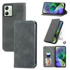 For Motorola Moto G54 5G Retro Skin Feel Magnetic Flip Leather Phone Case(Grey) - 1