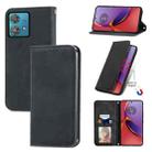 For Motorola Moto G84 Retro Skin Feel Magnetic Flip Leather Phone Case(Black) - 1