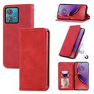 For Motorola Moto G84 Retro Skin Feel Magnetic Flip Leather Phone Case(Red) - 1