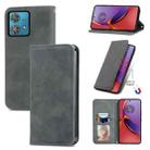 For Motorola Moto G84 Retro Skin Feel Magnetic Flip Leather Phone Case(Grey) - 1