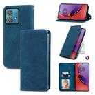 For Motorola Moto G84 Retro Skin Feel Magnetic Flip Leather Phone Case(Blue) - 1