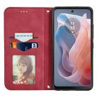 For Motorola Moto G Play 2024 Retro Skin Feel Magnetic Flip Leather Phone Case(Red) - 3