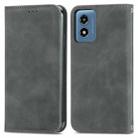 For Motorola Moto G Play 2024 Retro Skin Feel Magnetic Flip Leather Phone Case(Grey) - 1