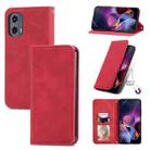 For Motorola Moto G Stylus 5G 2024 Retro Skin Feel Magnetic Flip Leather Phone Case(Red) - 1