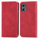 For Motorola Moto G Stylus 5G 2024 Retro Skin Feel Magnetic Flip Leather Phone Case(Red) - 3